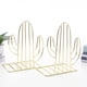 thumbnail image 4 of Geometric Metal Iron Cactus Bookends - Heavy Duty Nonskid Book Stand Organizer for Shelves & Binders, 4 of 4