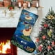 thumbnail image 1 of Piña y Pony Tema: Calcetines de Navidad, fino lino blanco para colgar en escaleras y chimenea, decoración navideña para el hogar, regalo de Navidad.54cm×38cm, 1 of 5