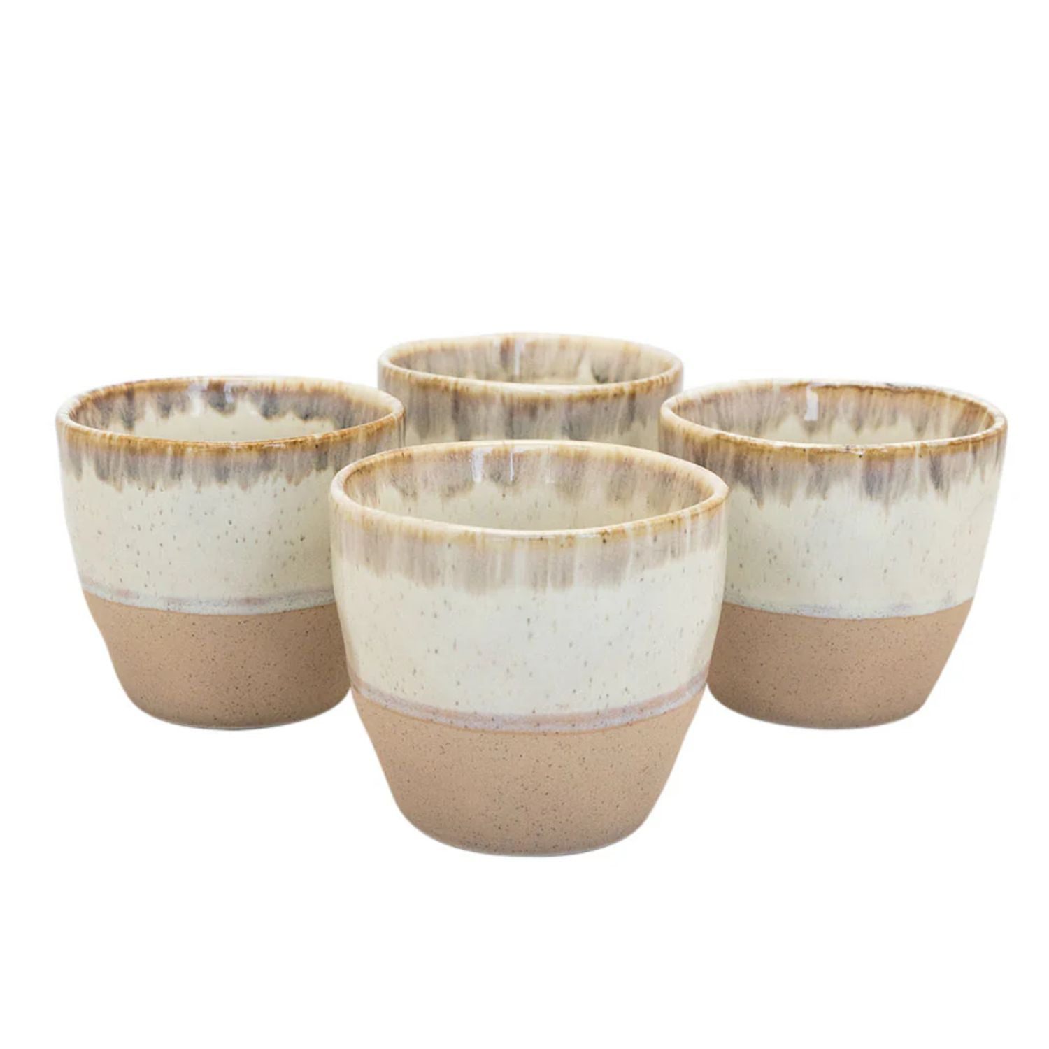 Set 4 Vasos Ceramica Artesanal De 170ml Menaje Cocina Wayu