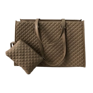 Magideal - Bolsa Para Mujeres Bolsa De Computadora Portátil De Gran Capacidad Para El Trabajo De La Oficina Comercial Collage Picnic Caqui