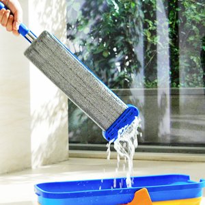 ""Mopa Plana Autoescurrible Aileda | Uso Húmedo O Seco Para Limpieza Doméstica Desmontable, Incluye 1 Paño De Mopa ""