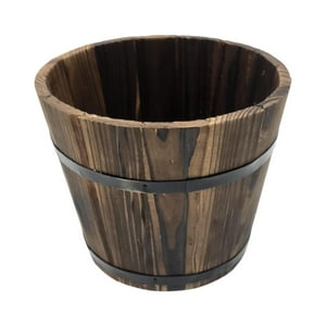 Fliperex - Macetero De Madera Tipo Barril Para Jardin Terraza Planta S Cafe
