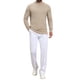 thumbnail image 2 of Suéter de cuello alto simulado acanalado para hombre, suéter informal de manga larga XL beige, 2 of 6
