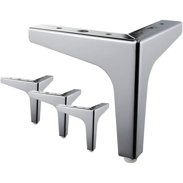 Patas para muebles de 17,5 cm (7"), 4 patas triangulares de metal modernas con forma de diamante, ideales para armarios, sofás, sillones y otomanas.