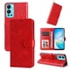 thumbnail image 1 of Funda tipo cartera FOXDOCK para Infinix Hot 12 , diseño girasol en relieve, cuero PU, cierre magnético, soporte y tarjetero, 1 of 5