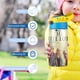 thumbnail image 5 of El Loto Blanco Botella de Agua con Tapa Pop Top de Un Toque, Acero Inoxidable, a Prueba de Fugas, para Deportes, Botella Infantil azul 12 oz, 5 of 6