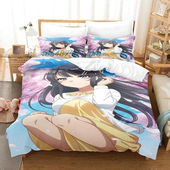 Sexy Mai Sakurajima Bedding Set Single Twin Full Size Bed Set Adult Kid Bedroom Duvet cover Sets Anime bed Bed Sheets