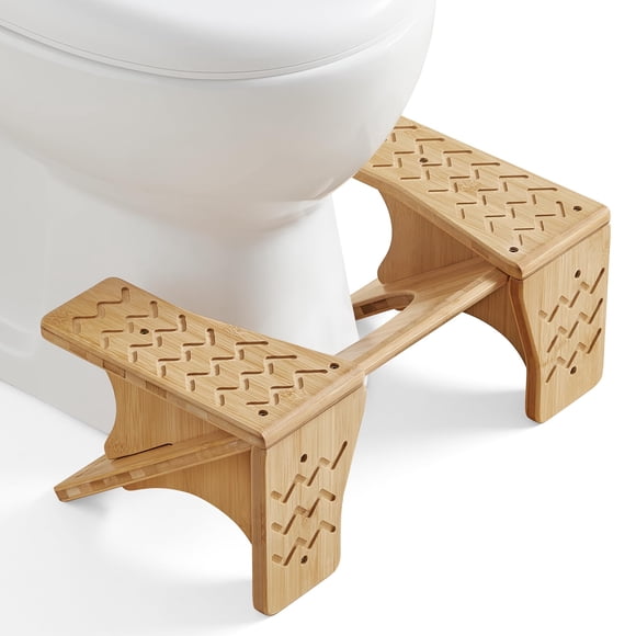 Taburete SONGMICS de bambú ajustable en altura, color beige natural
