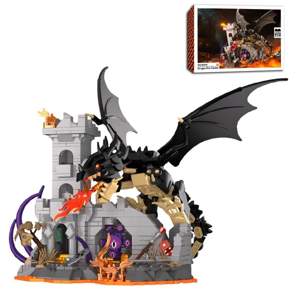 Set De Construcción Castillo Dragón Con Torre De Dados 919 Piezas