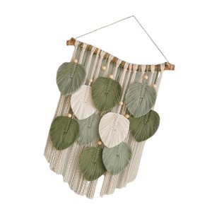 Magideal - Tapiz Colgante De Hojas Bohemio Para El Hogar, Tapiz Colgante De Pared De Macramé Con Hojas Y Borlas, Decoración Para Guardería, Sala De Estar, Tejido