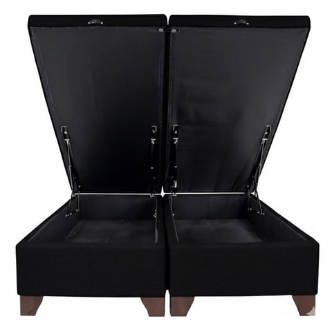 Vitelio - Base De Cama Baúl 2 Plazas Color Negro