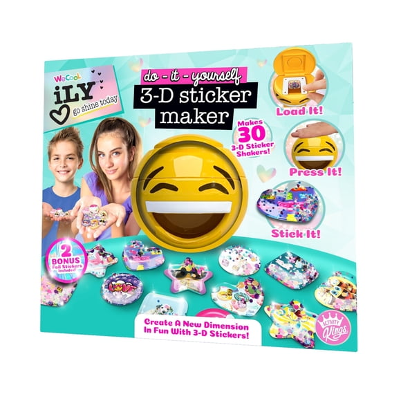 Sticker Maker ACTIVITY KINGS ILY DIY 3D para niños mayores de 6 años con 30 pegatinas