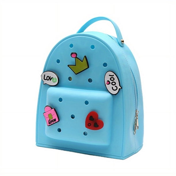 Cartoon Waterproof Backpack With Charm, Lightweight Zipper Mini Travel Beach Bag For Women Girls