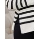 thumbnail image 5 of Tops de Suéter de Maternidad para Mujeres Camisas de Manga Larga con Abertura Lateral de Rayas Cuello Simulado de Punto para Embarazo XL Blanco, 5 of 6