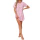 thumbnail image 1 of INSPIRE CHIC Camisón a Rayas Coloridas para Mujer Regreso a Clases Camiseta de Manga Corta Cuello Redondo Vestido Ligero Casual para Dormir 2XL Flor Rosa, 1 of 6