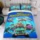 thumbnail image 4 of Ruedas Monstruo Poderosas Conjunto de sábanas temático, trío de piezas, cómodo y amigable con la piel, diseño único, regalo de decoración para el hogar para familiares, amigos y fans,173cm *218cm, 4 of 6