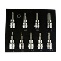 Ioensy - Juego De 9 Dados Con Punta Hexagonal De 3/8"" Y Funda Hexagonal Resistente Para Herramientas Manuales