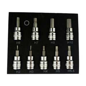 Ioensy - Juego De 9 Dados Con Punta Hexagonal De 3/8"" Y Funda Hexagonal Resistente Para Herramientas Manuales