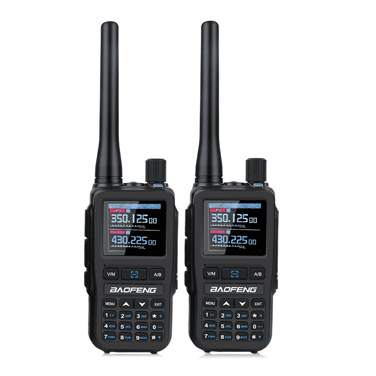 Baofeng Uv-5r Mini Walkie-talkie Con Bluetooth Y Carga Tipo-c | Pantalla A Color, Dual Band, 5w, Menos De 200g，negro（2pcs）