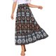 thumbnail image 4 of INSPIRE CHIC Falda Larga de Verano con Volantes y Estampado Floral de Cintura Alta en Línea A para Mujer M Negro, 4 of 7