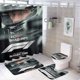 thumbnail image 1 of F1 de Brad Pitt-theme 4-Piece Shower Curtain Set with Rugs, Waterproof Bathroom Decor Set Includes Bath Mat, U-Shaped Rug, Toilet Lid Cover and Curtain with Hooks, 1 of 6