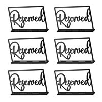 Magideal - 6 Letreros De Acrílico Para Preestablecerda Para Bodas, Accesorios Para Fotografía, Exhibición De Decoración, Preestablecer De Piezaza Negra Para Fiestas, Oficinas,