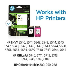 Tinta Original Hp 62 Negro/Tricolor Paquete De 2 Hp Apto Para Instant Ink N9H64Fn