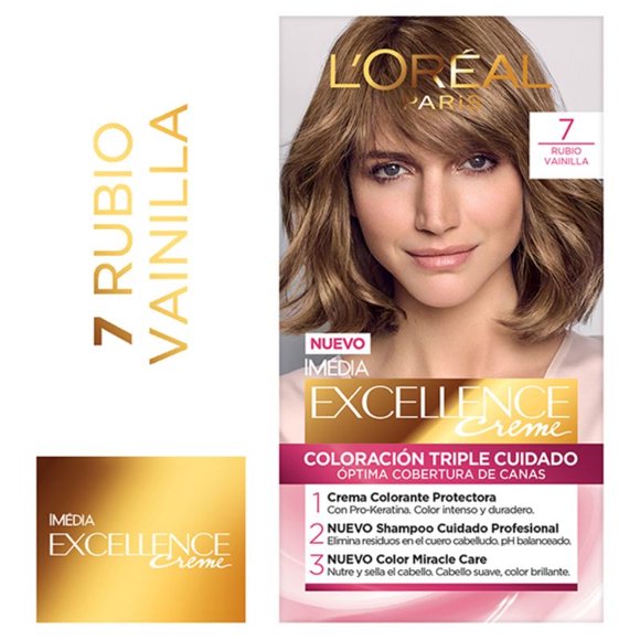 Coloración  Cabello Excellence Creme 7 Rubio, 1 Un