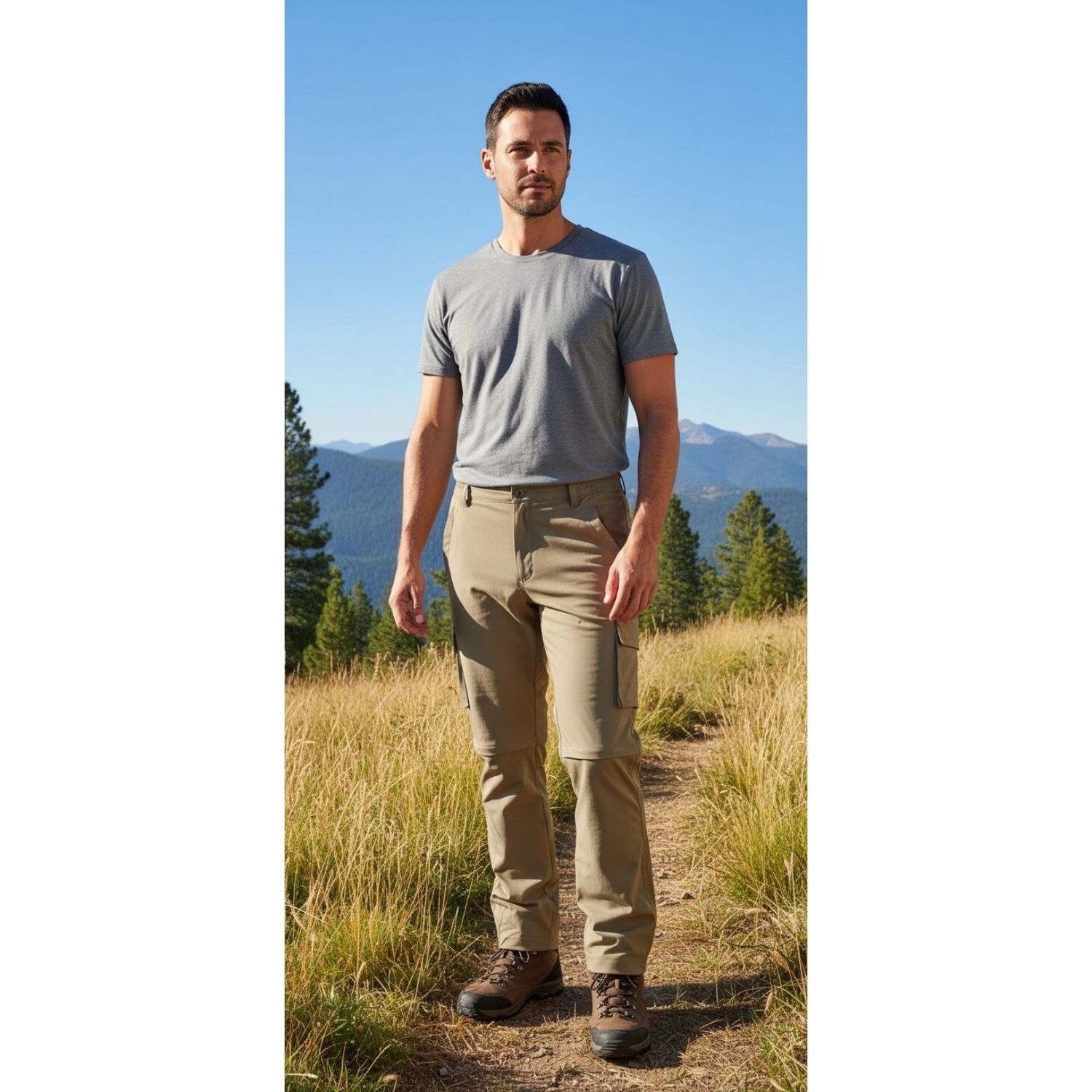 Likeshop - Pantalon Softshell Hombre Verano Bolsillos Cargo 801