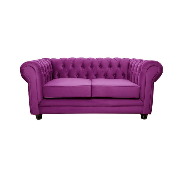 Sofá Chesterfield 2C Felpa Morado
