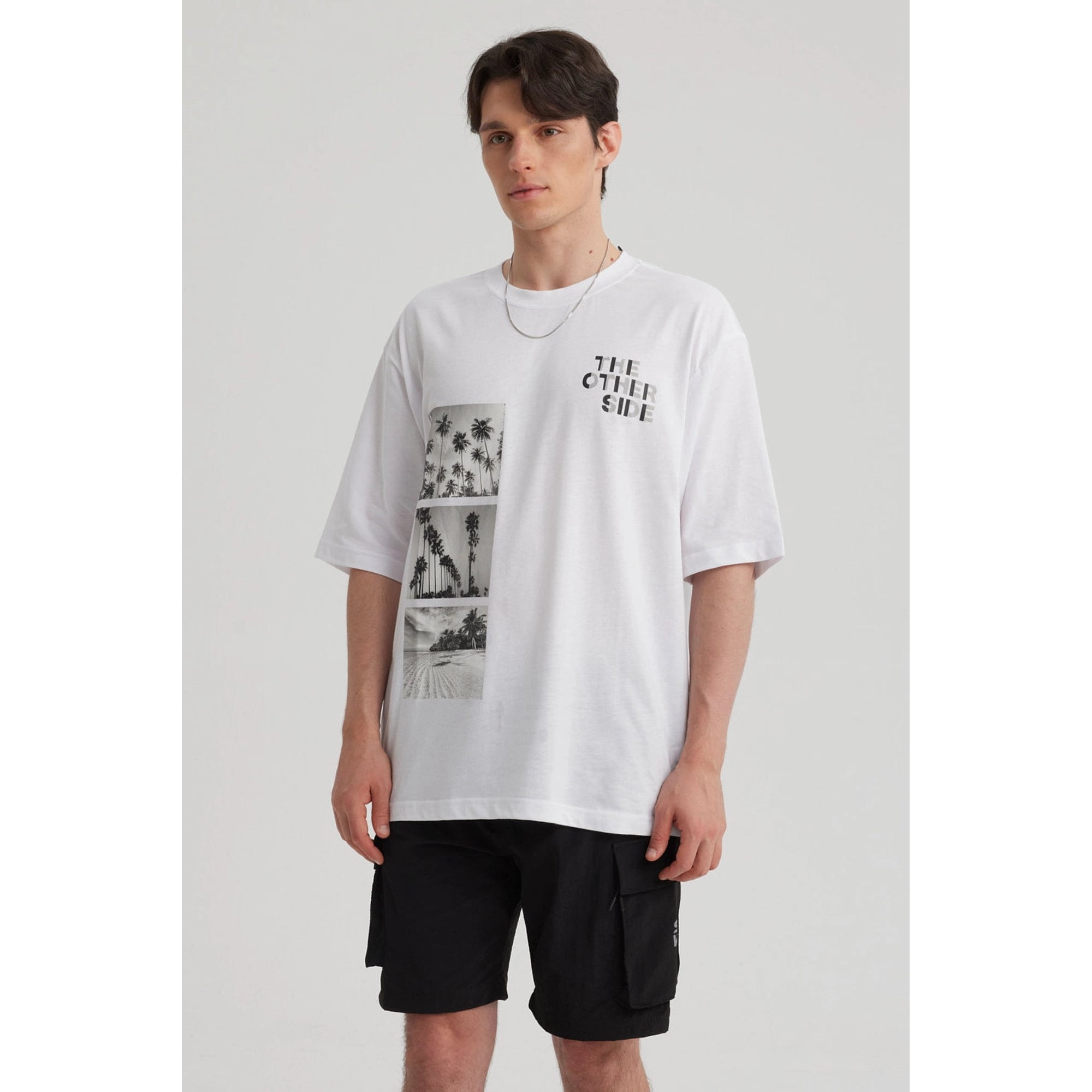 Fashionspark - Polera Hombre Print Oversize Blanco - Ll