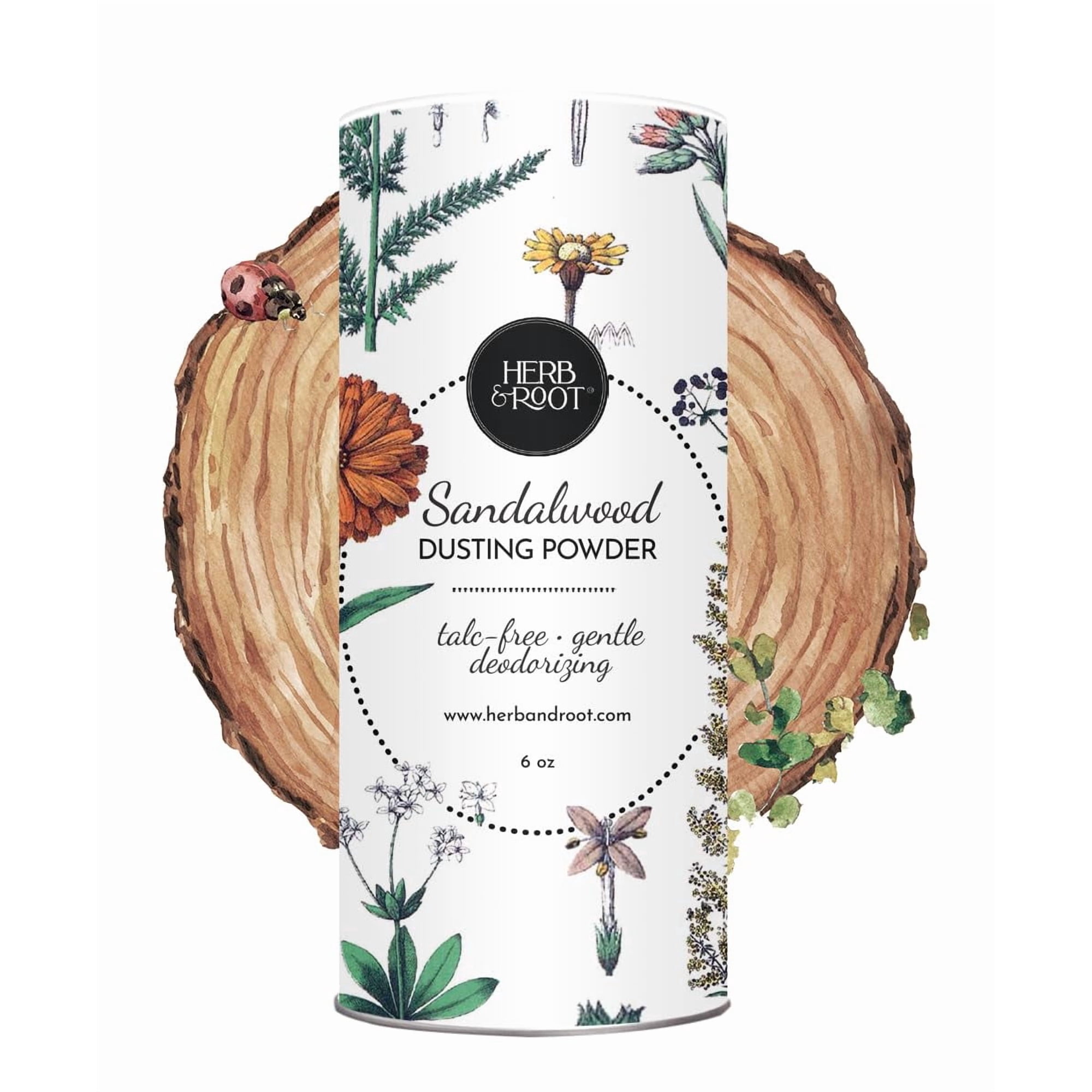 Herb & Root - Polvo Para Quitar El Polvo De Hierbas Y Raíces De Sándalo, Sin Talco, Para Mujeres