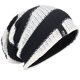 thumbnail image 1 of Gorra Slouchy Beanie VECRY de punto a ganchillo para hombre (blanco/negro), 1 of 4