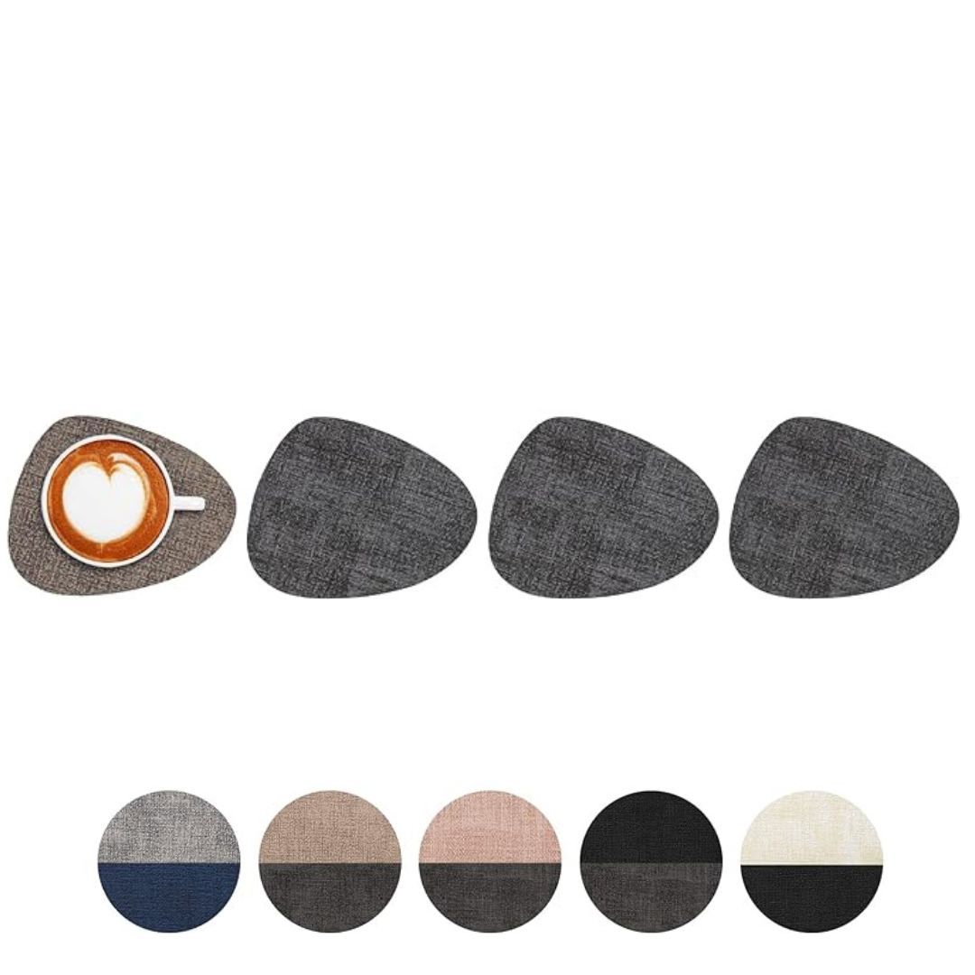 Aura Zeus - Set 4 Posavasos Ecocuero Antimanchas Impermeables 2 En 1