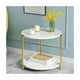 thumbnail image 3 of Mesa Auxiliar Moderna Marmoleado Decoracion Redondo Blanco, 3 of 3