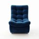 thumbnail image 2 of Sofa Descanso Curvo Azul Felpa, 2 of 2