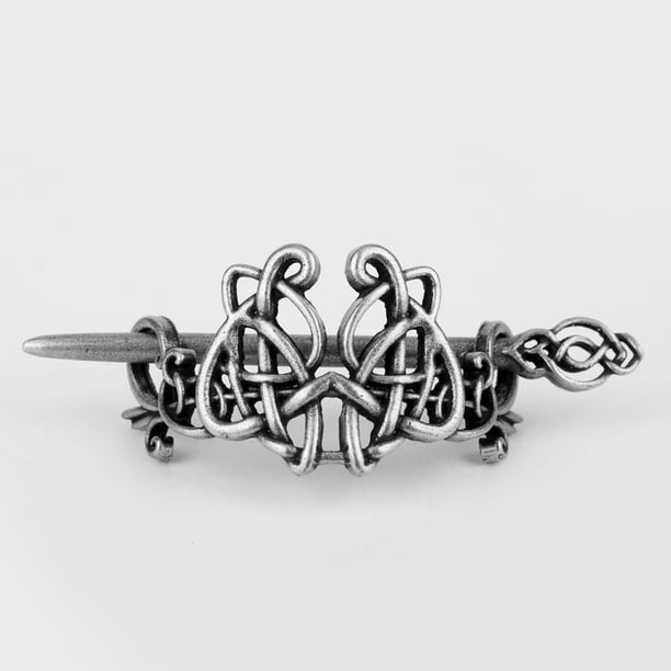 Viking Celtic Hair Clips - Silver Knotted Hairpin for Ladies & Women