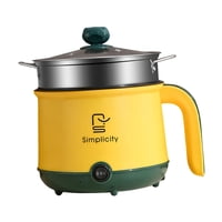 Bothyi - Olla Caliente Eléctrica, Adaptador Estadounidense, Cocina De Ramen De 1,8 L Para Cocinar Dumplings, Dormitorio, Amarillo