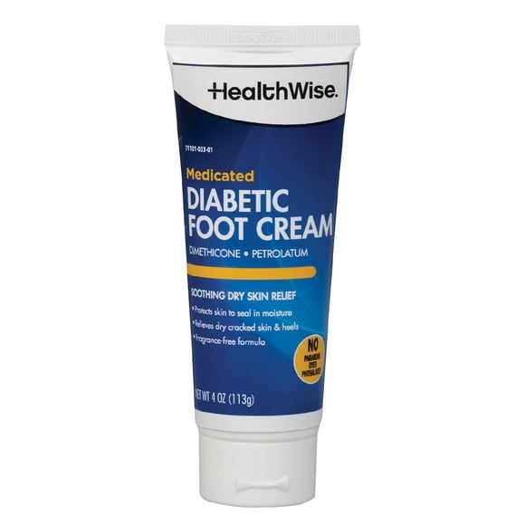 Crema para pies medicada para diabéticos HealthWise 113 g