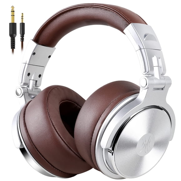 Auriculares supraaurales OneOdio Studio con cable y micrófono (plateados)
