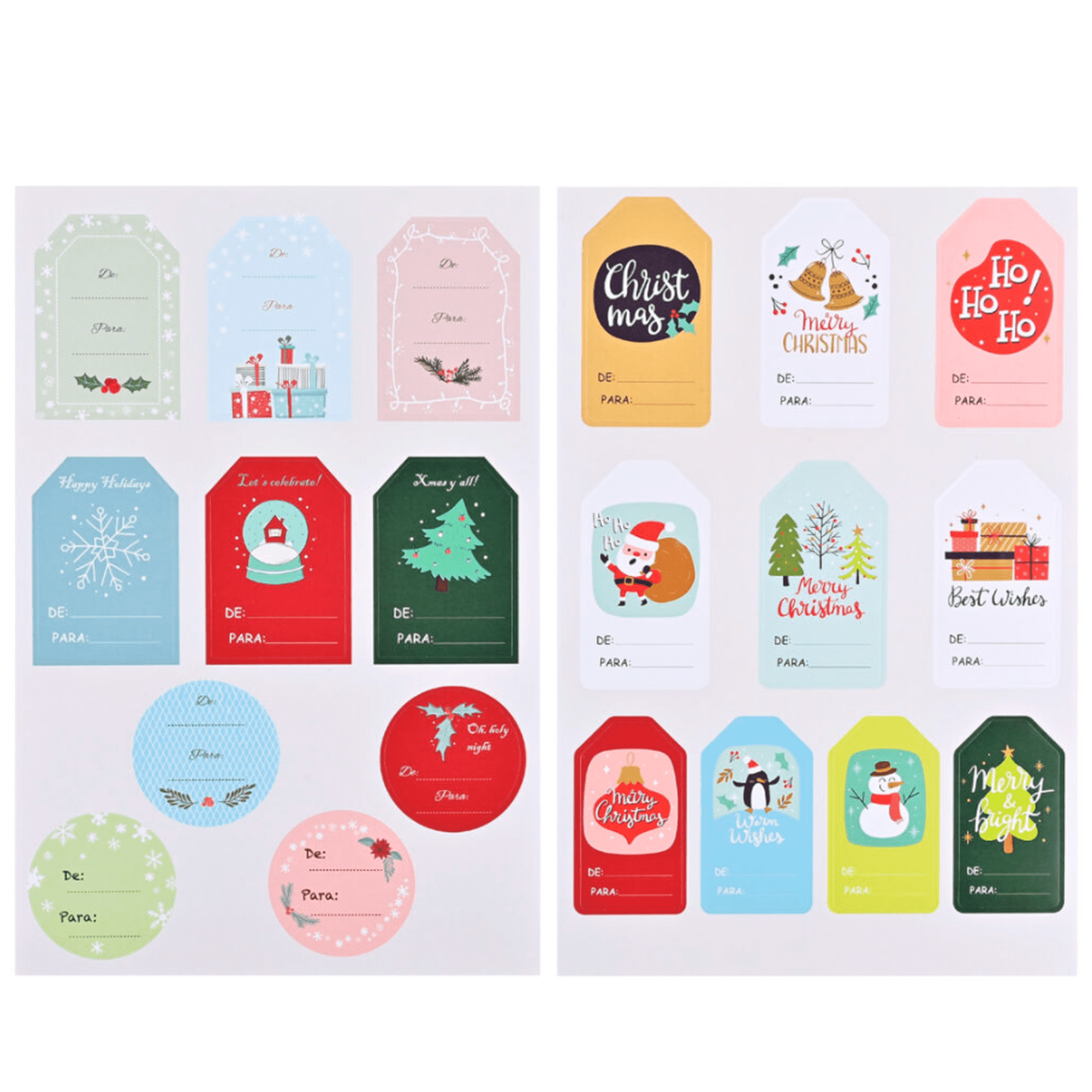 Sticker De Para 20 Unidades Navidad Village