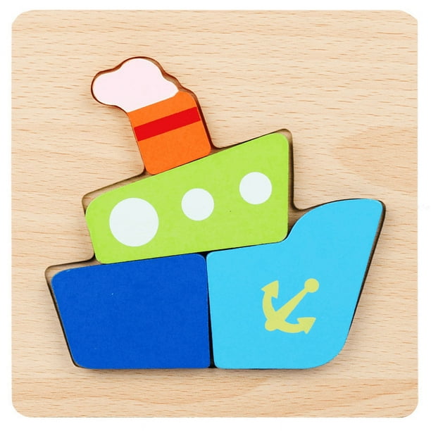 Kindergarten Children's Awareness Of Early Education Cartoon Animal Awareness Grasping Board Wooden Three-dimensional Puzzle Wooden Toys