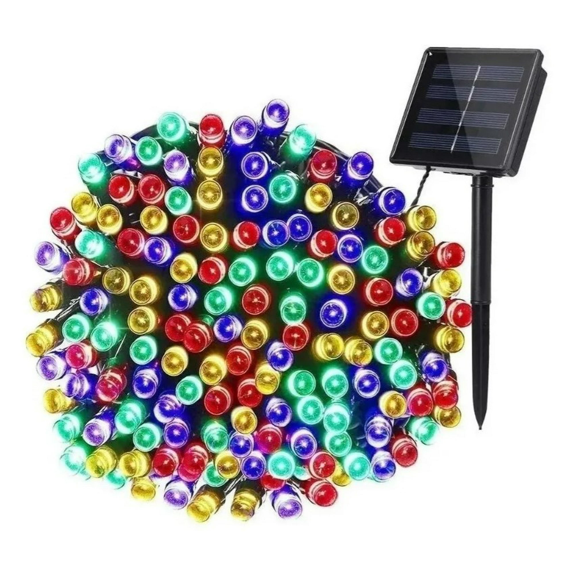 Irm - Luces 100 Led Guirnalda Solar Colores 20 Metros Decoración
