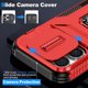 thumbnail image 5 of Funda Armada para iPhone 16 Pro Max con Tapa Deslizante y Soporte Magnético Giratorio Rojo, 5 of 5