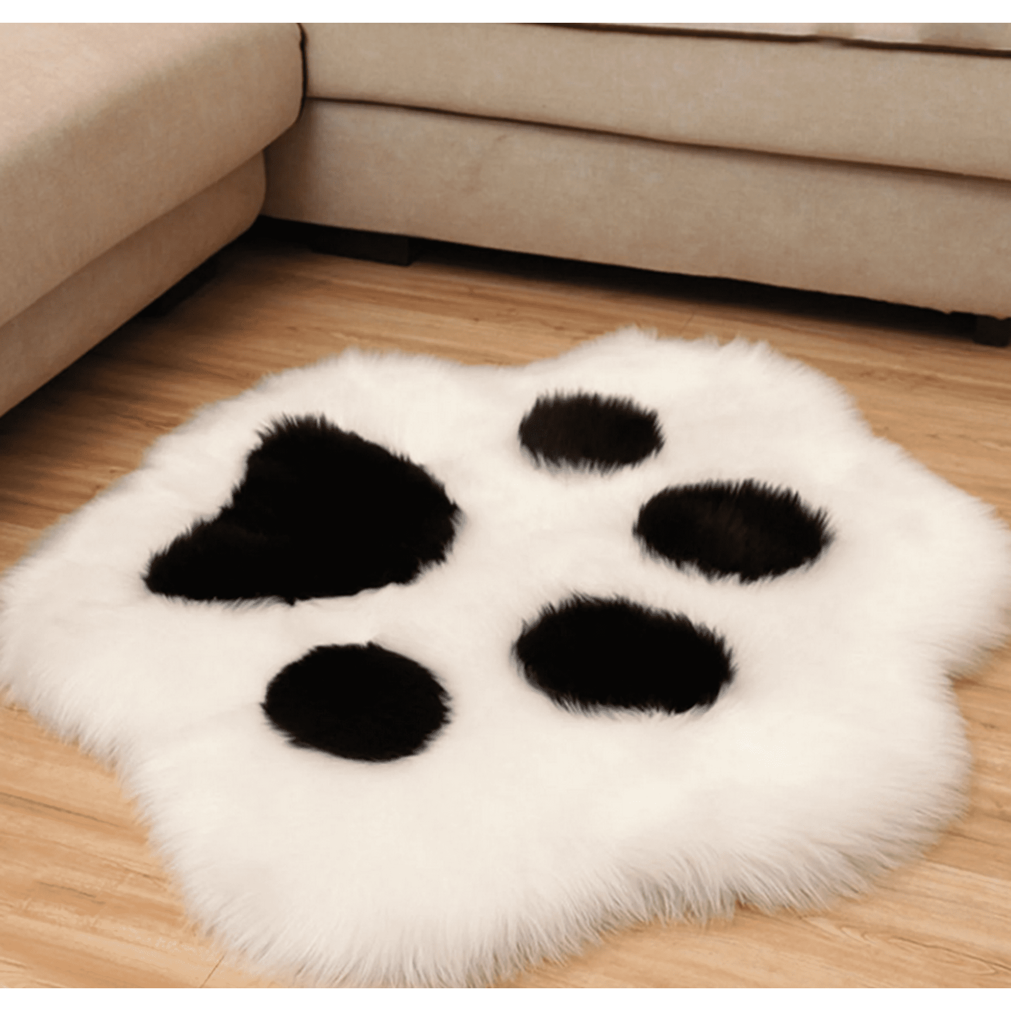 Todostore - Alfombra Peluda Con Diseño De Huellita