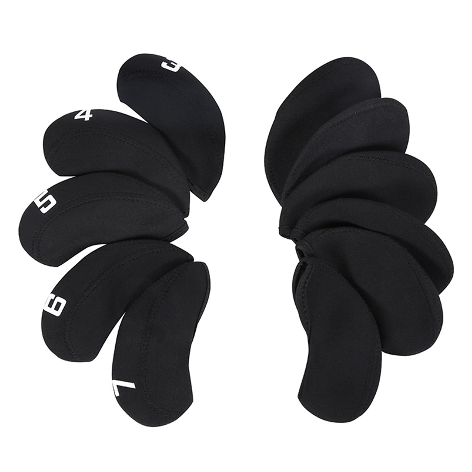 Ioensy - Protector De Cabeza De Hierro De Golf De 11 Piezas, Cubiertas De Cabeza De Palos De Golf Numeradas En Negro