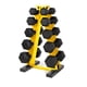 thumbnail image 1 of Juego De Mancuernas 150 Lb Hexagonales Recubiertas Con Rack Amarillo, 1 of 8