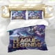 thumbnail image 5 of League of Legends Conjunto de sábanas temático, trío de piezas, cómodo y amigable con la piel, diseño único, regalo de decoración para el hogar para familiares, amigos y fans,140cm *210cm, 5 of 6