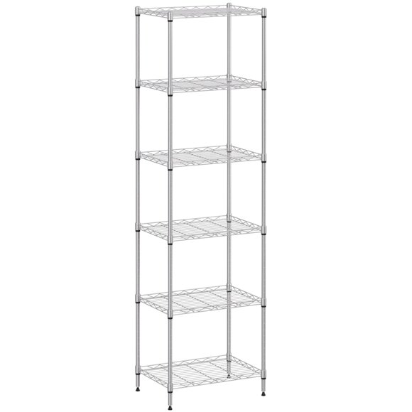 Estantería BestOffice 30x42x162 cm Cromo de 6 Niveles