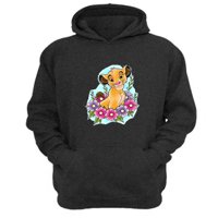 Genérico - Polerón Canguro El Rey De La Selva Gris Oscuro Talla M Unisex